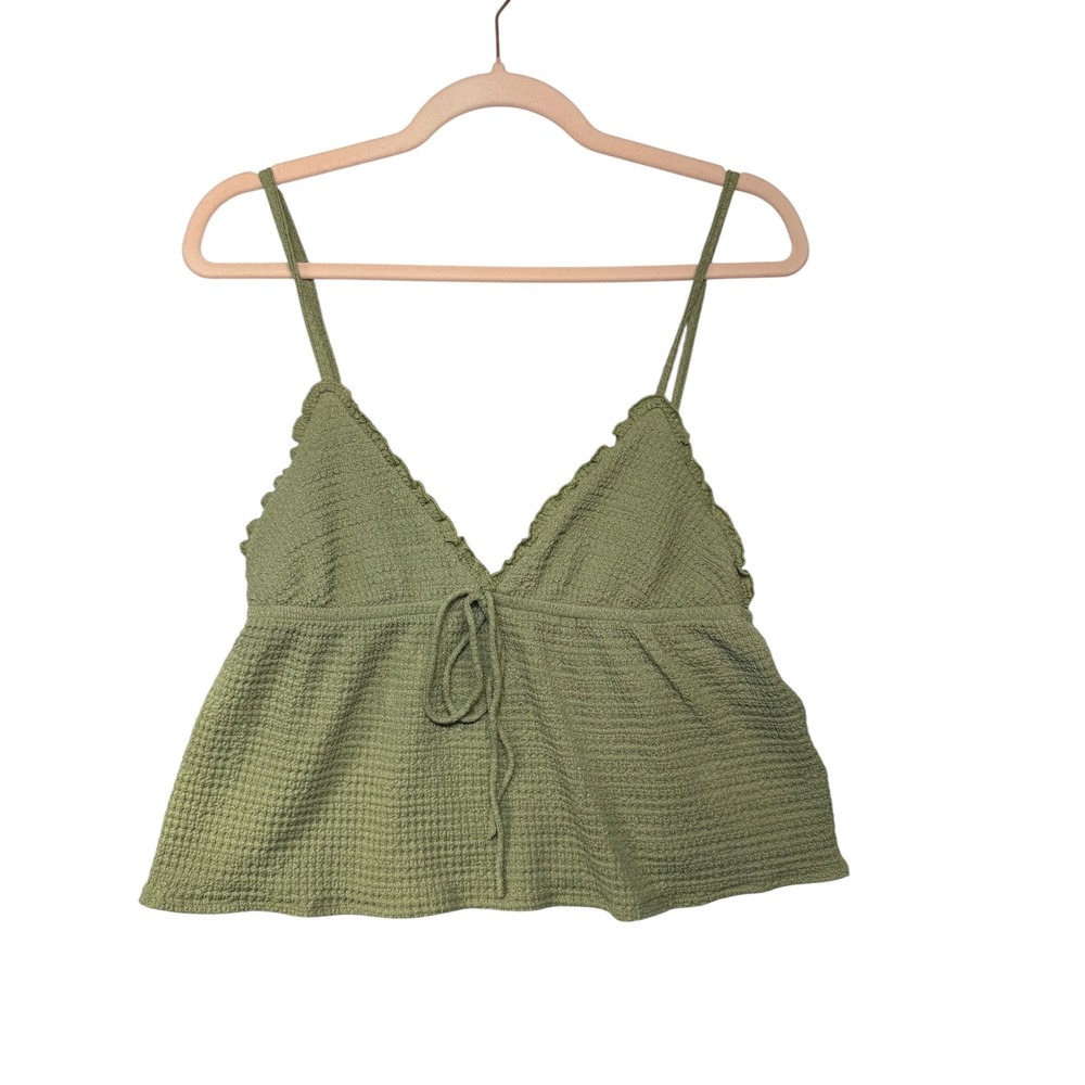 Edikted Olive Green Textured Babydoll Camisole Top S19704 Womens Size Medium NEW